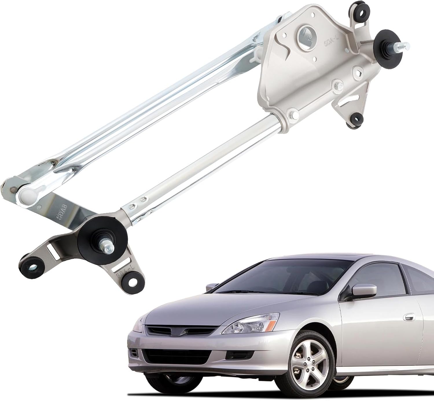 Front Windshield Wiper Linkage Compatible with Honda Accord 2003-2007 Sedan 2.4L 3.0L, Wiper Linkage Assembly Replaces 76530SDAA01, 621-54365