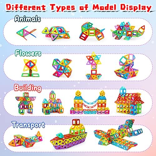 KIDCHEER Magnet Building Tiles, 64PCS Magnetic 3D Building Blocks Set for Kids, Magnetic Educational Stacking Blocks Boys Girls Toys Christmas Toddler Gifts 6 61kQtzDiOTL. AC