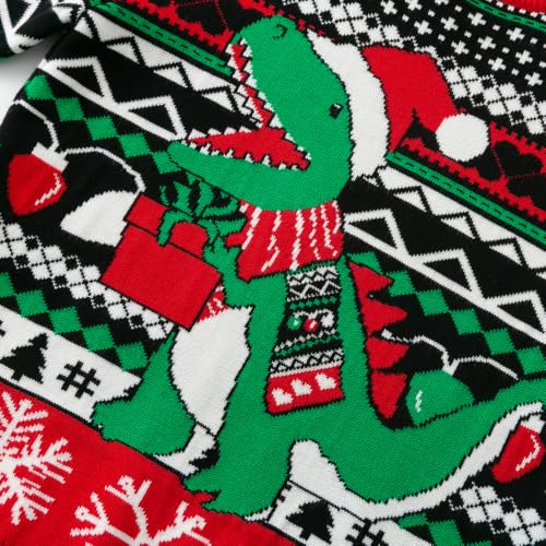 Image of Ugly Christmas Sweater Kids Girls Boys Reindeer Snowflake Knitted Xmas Holiday Pullover Sweater 2-9 Years Old