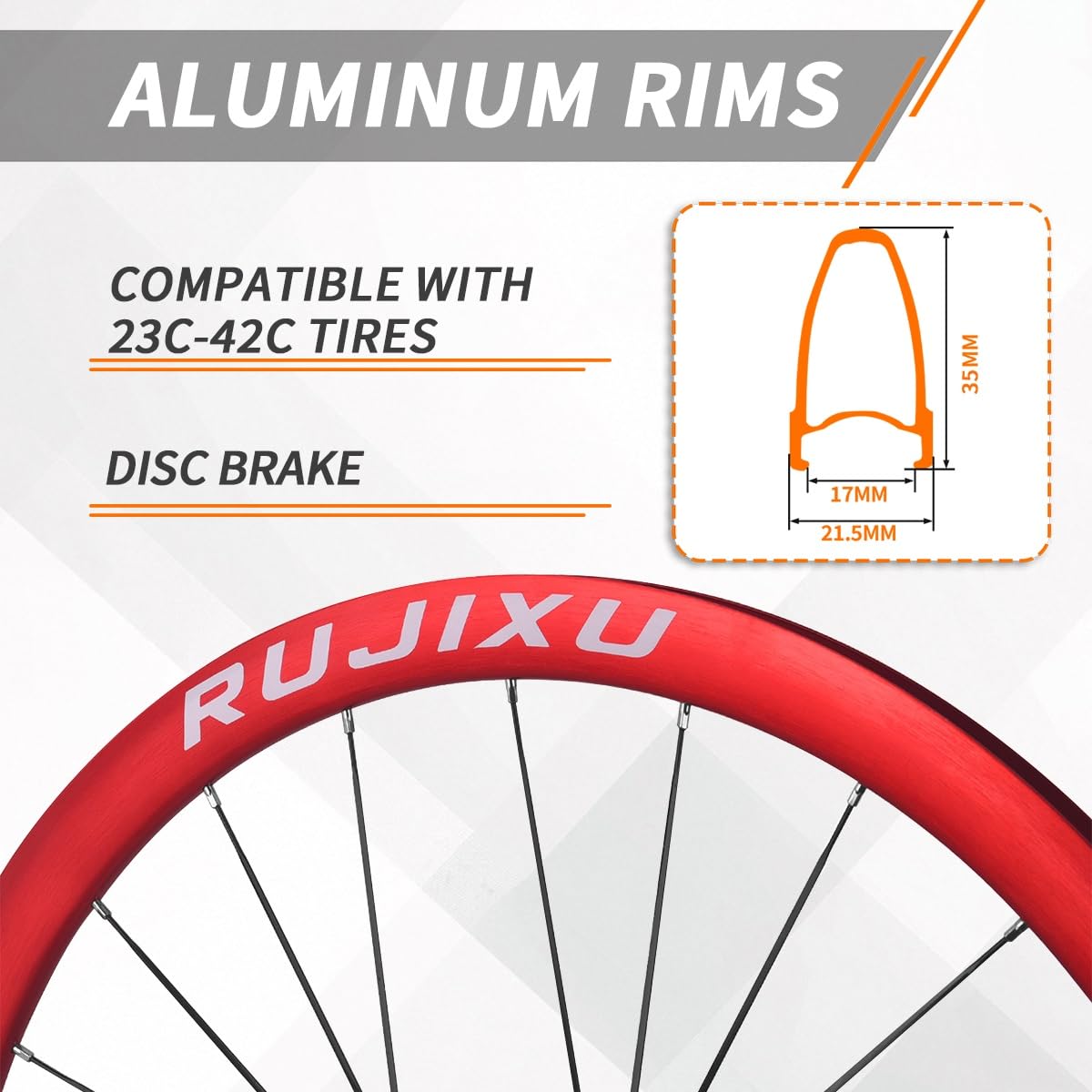 Rennrad-Laufradsatz 700C Felgen Aus Aluminiumlegierung 24H Fahrradfelge Scheibenbremse Centerlock Steckachse 12/15 * 100mm 12 * 142mm for 8-12-Gang-Kassetten(F100*15MM R142*12MM)