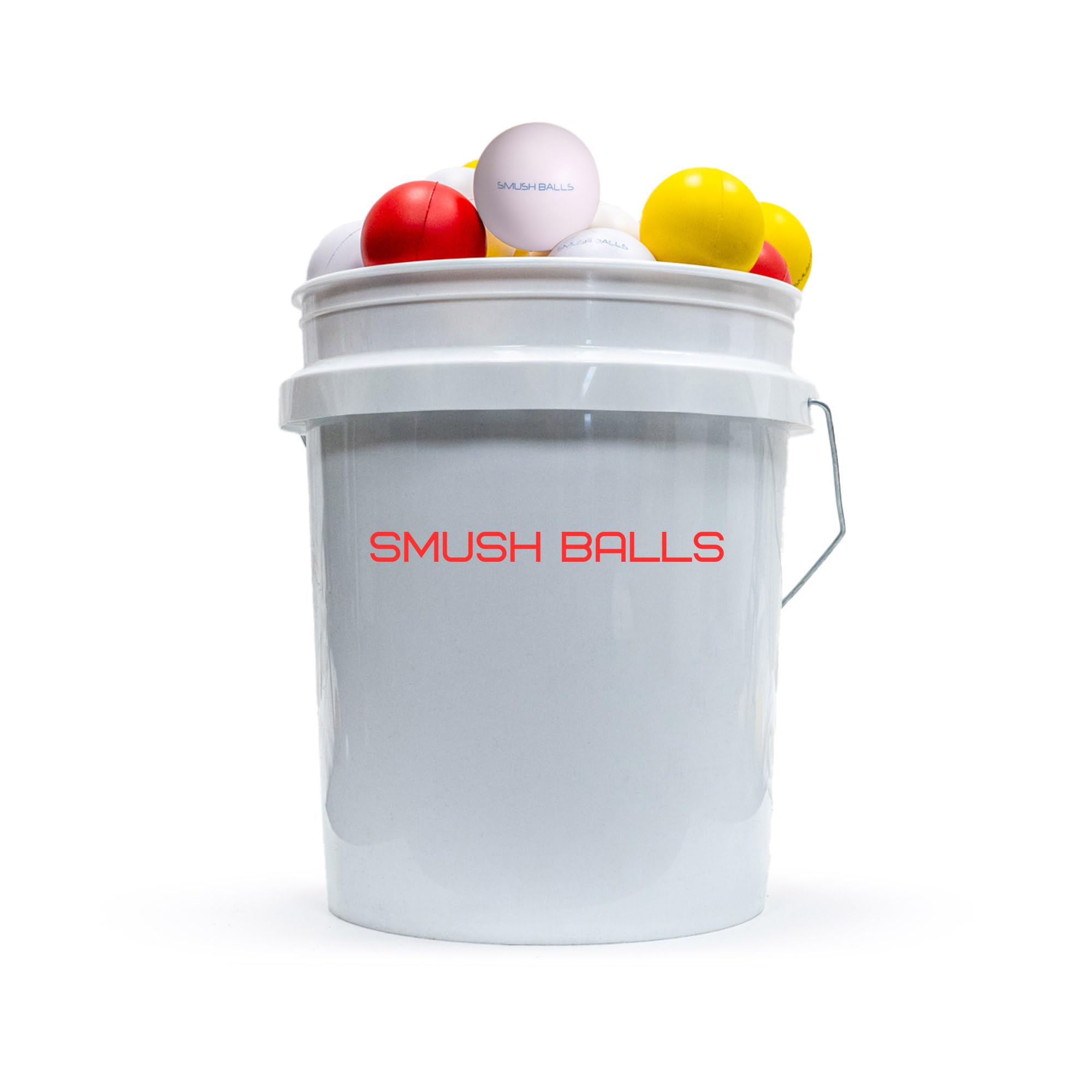 Smushballs Baseball & Softball Training Balls w/Bucket– Durable Foam Practice Balls for Hitting & Pitching - Multiple Colors and Sizes