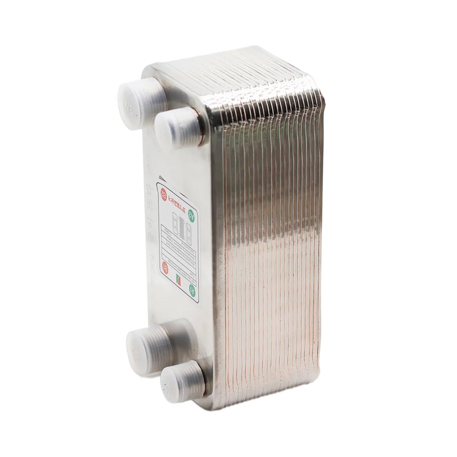 Heat Exchanger, 24 Plates Heat Exchanr Beer Wort Chiller Cooler SUS 304 Stainless Steel for Homebrew Beer(Same Side)