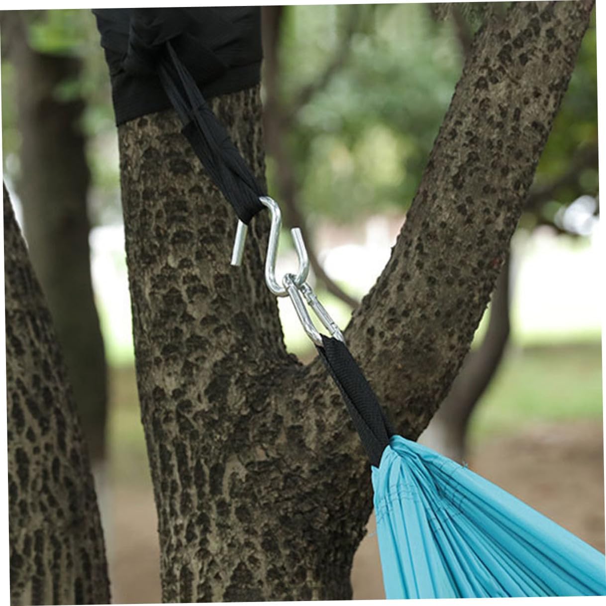 6pcs Adjustable Tree Hammock Straps with Thickened S-Hooks Outdoor Swing Hanging Rope Kit for Camping and Backyard Use