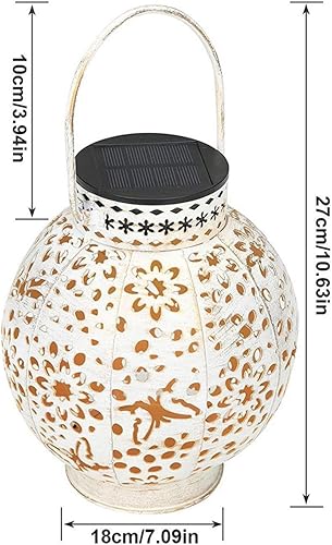 Miniatura 7 de Faroles solares para exteriores, con flores, huecas, decorativas, colgantes, rústicas, impermeables, para exteriores, lámpara de noche solar para