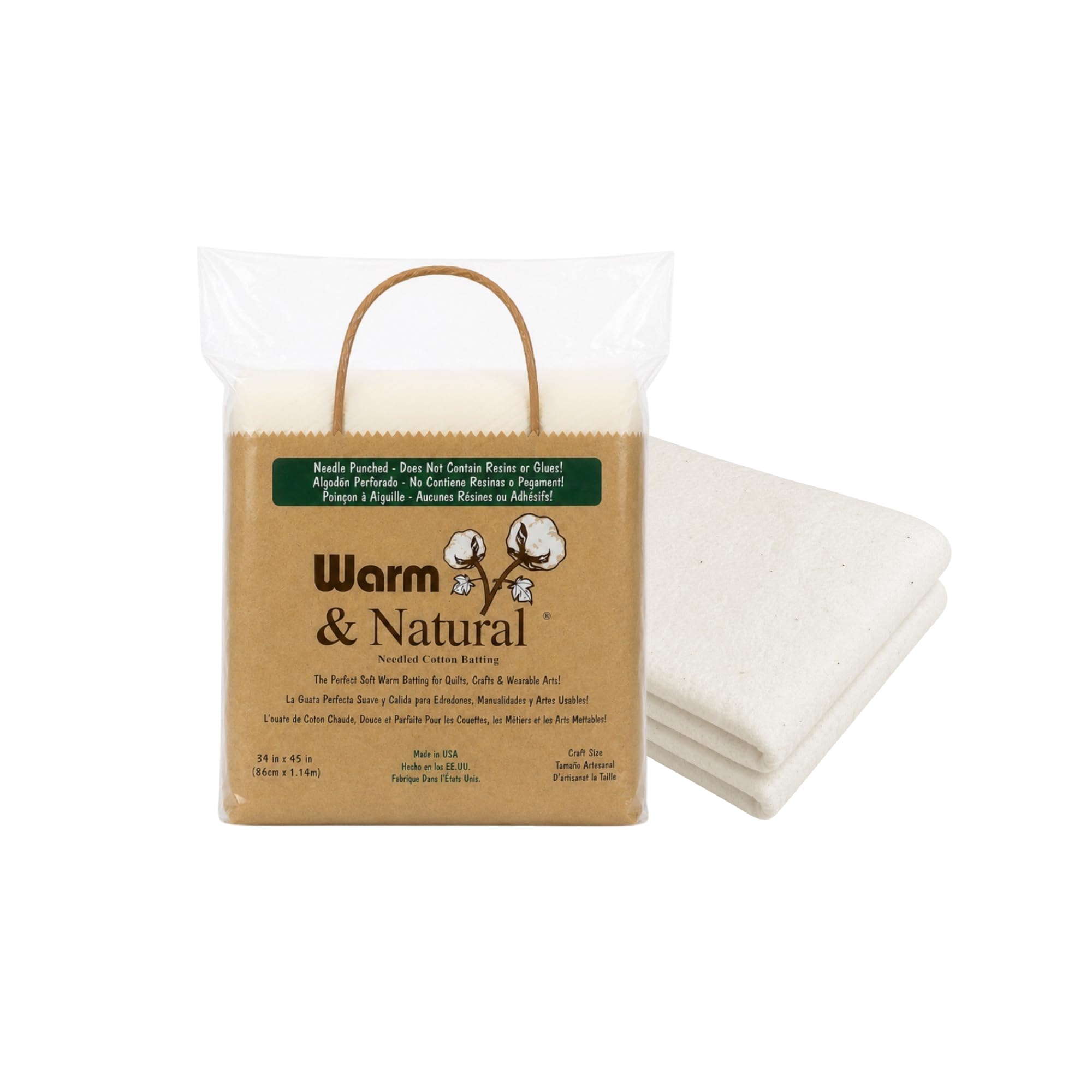 Warm Company Warm and Natural Cotton Batting, Multi-Colour, 30.48 x 24.13 x 5.08 cm