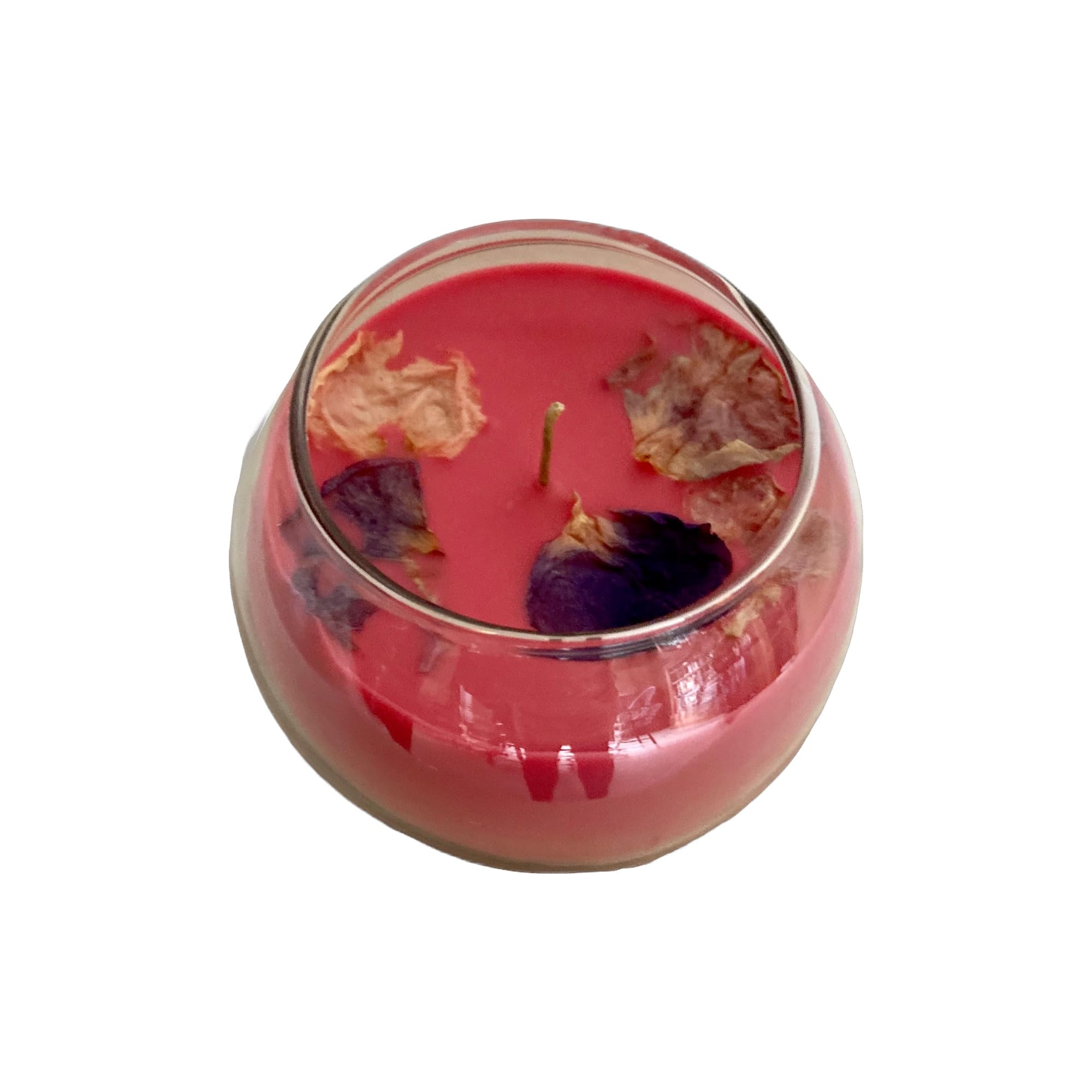 Clachaig Candles Red Handpou 100% Organic Sweet Pea Scented Bowl Candle