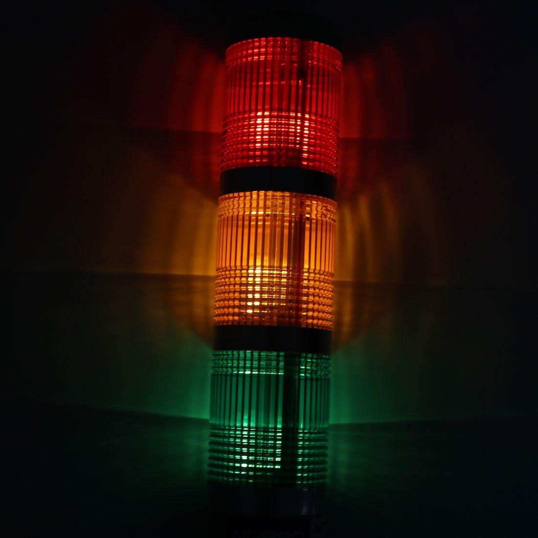 Ruilogod AC 220V 5 alambre verde rojo naranja señal lámpara de torre de zumbador industrial Luz de advertencia