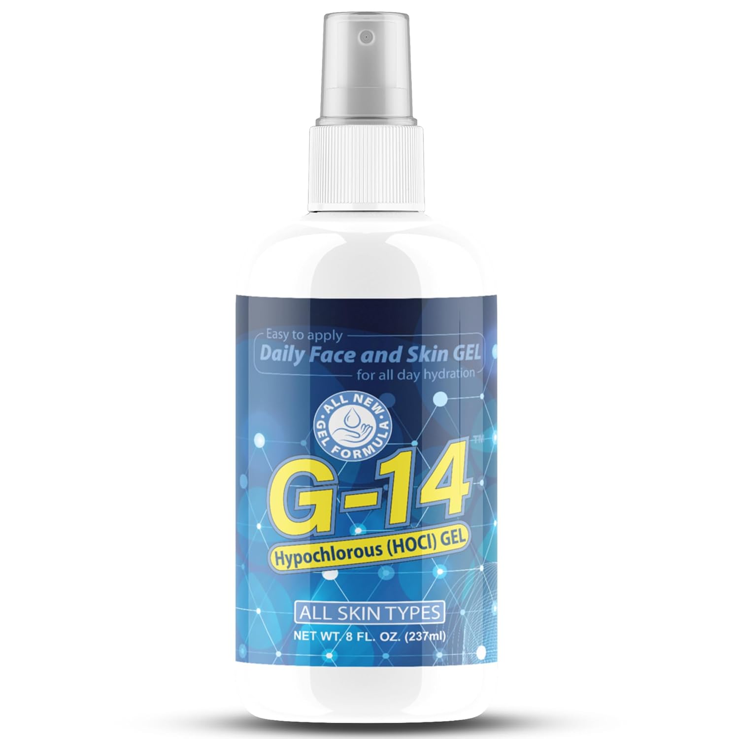 Spray de Ácido Hipocloroso G-14 - Gel Hidratante para Acne, Eczema e Queimaduras, 237 ml, Cuidado Suave para Pele Sensível