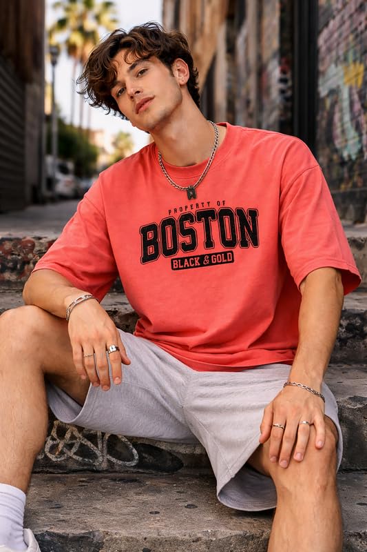 Image of London Hills Printed Cotton Blend Half Sleeve Oversized Men Round Neck Tshirts | T Shirt for Man | Tshirt | Shirts Men | Tshirt for Man | T-Shirt | Mult-Colored
