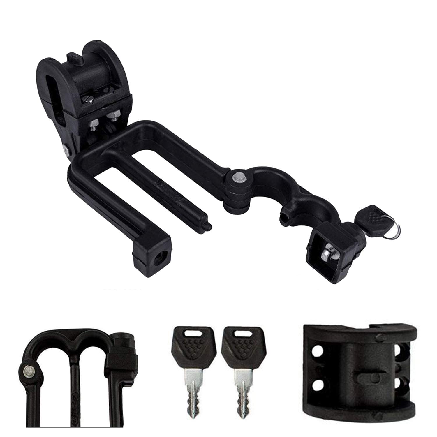 Adroitz Universal Bike W-Shaped Helmet Lock | Safety Lock Best use for for Hero Splendor,TVS Sport, Hero HF Deluxe, Honda Shine, Bajaj Pulsar, Hero Glamour