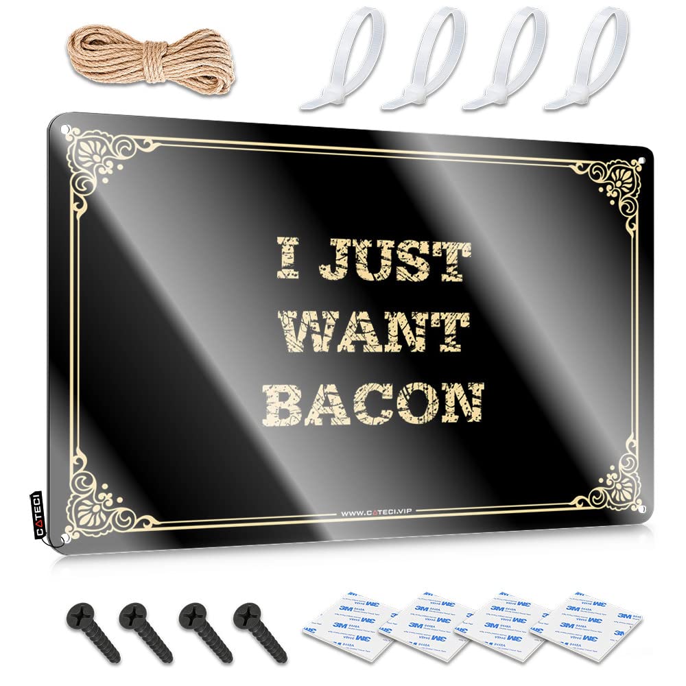 Retro Wall Decor Backyard Decor Yard Patriotic Soft Bath I Just Want Bacon - Easy To Hang Art(30X40CM)