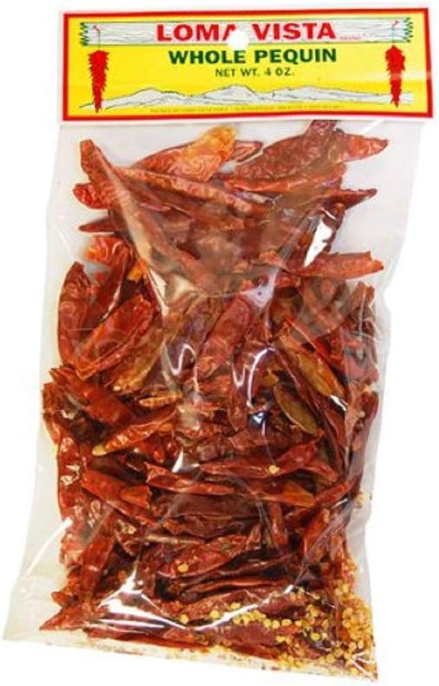Whole Dried Pequin Peppers, 4 Ounces