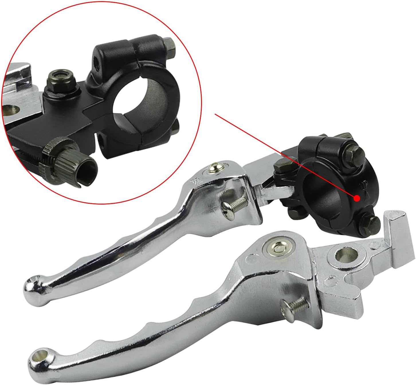FLYPIG Folding Aluminum Clutch Brake Lever for 22mm 7/8 inch Handlebar Fit for 50cc 70cc 90cc 110cc 125cc 140cc TTR 125cc SSR Xmotos Apollo 125 Pit Dirt Bike（Chrome）