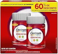 Centrum Essencial Multivitamínico Diário, com Complexo B, Vitamina D, e Magnesio, 2 Frascos com 30 Comprimidos cada