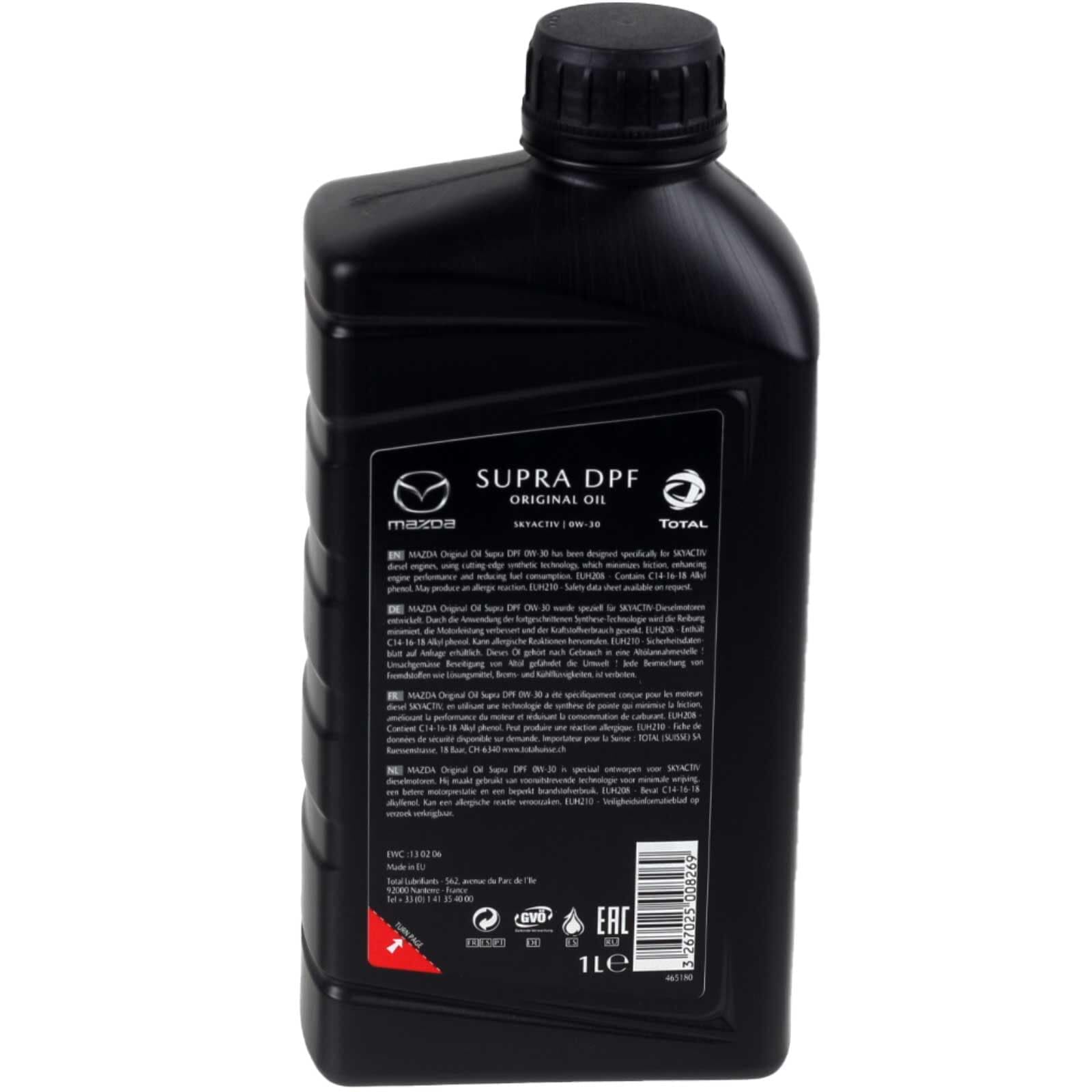 5x Öl (5 L) | 5x 214209(für Skyactive Diesel Motoren mit Dpf),