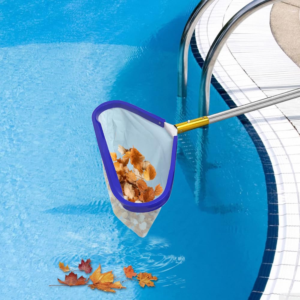 Bseical Recoge Hojas para Piscina, Profesional Red Piscina Limpieza, Recogehojas Piscina, con Malla Fina & Bolsa Grande, Accesorios Piscina Recogehojas para Limpiar Hojas/Insectos (43 x 23 x 36 cm)