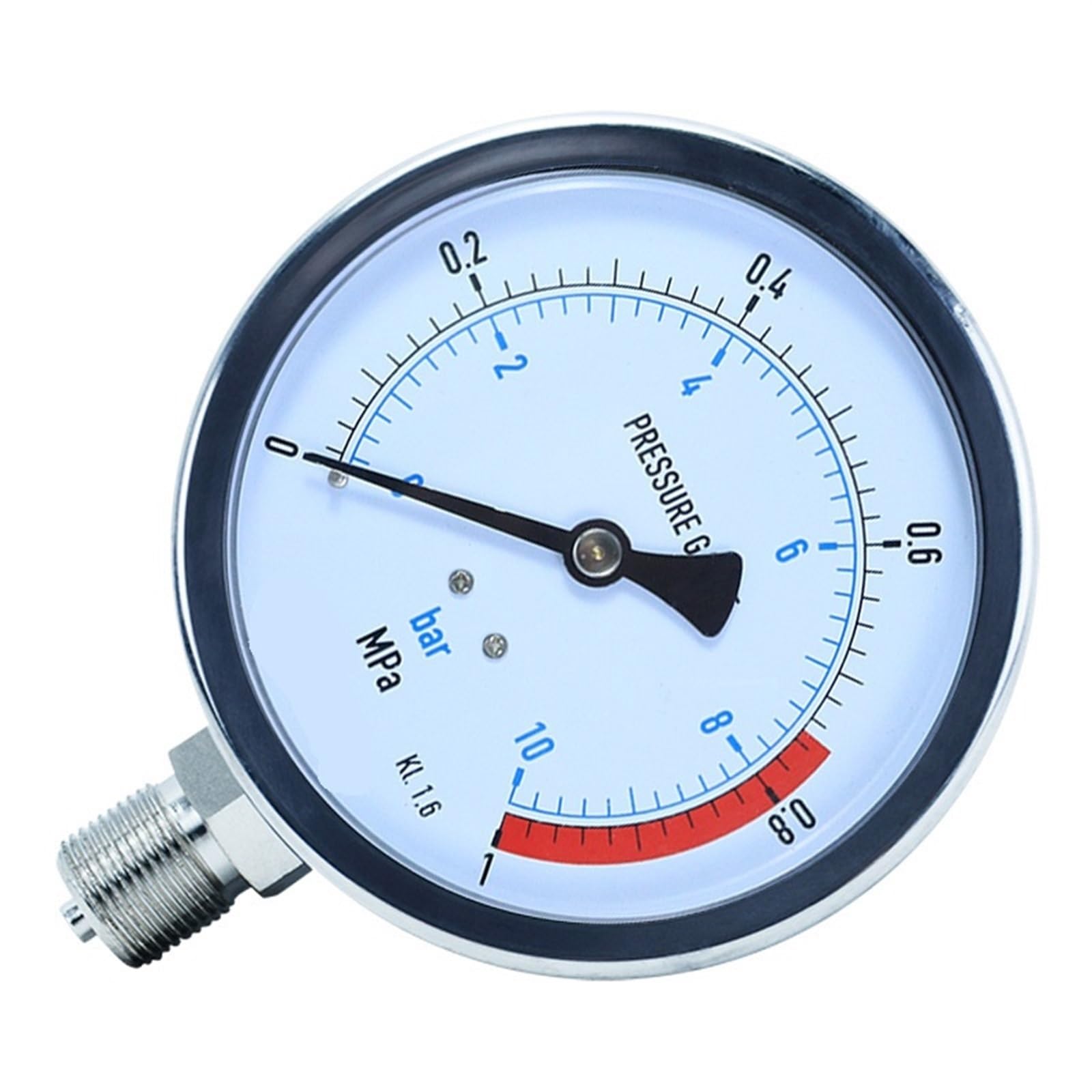 Manómetro hidráulico Radial de Agua de 0-60 MPa, de Acero Inoxidable con glicerina y antivibración, G 1/4 G 1/2, manómetro Digital (YN60BF-1/4, 0-16 MPa)