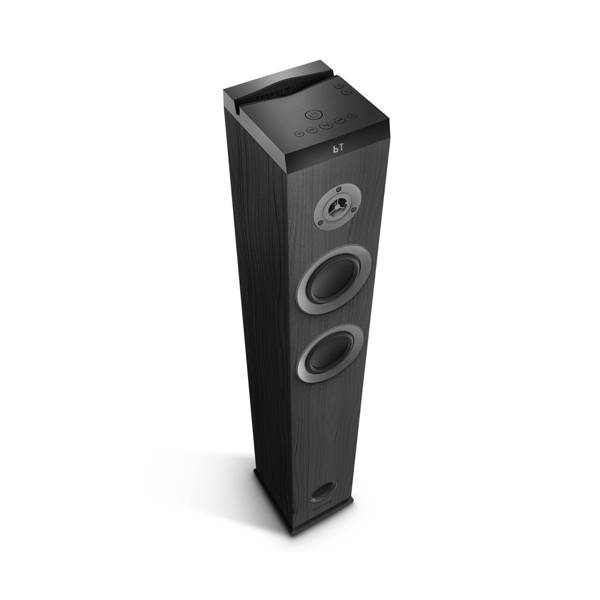 Energy Sistem Tower 5 MAX 100W Torre de Sonido Bluetooth Sistema 2.1 con Subwoofer True Wireless USB/SD Radio FM Altavoz de Pie Grande Inalambrico Television para TV Musica Ebony