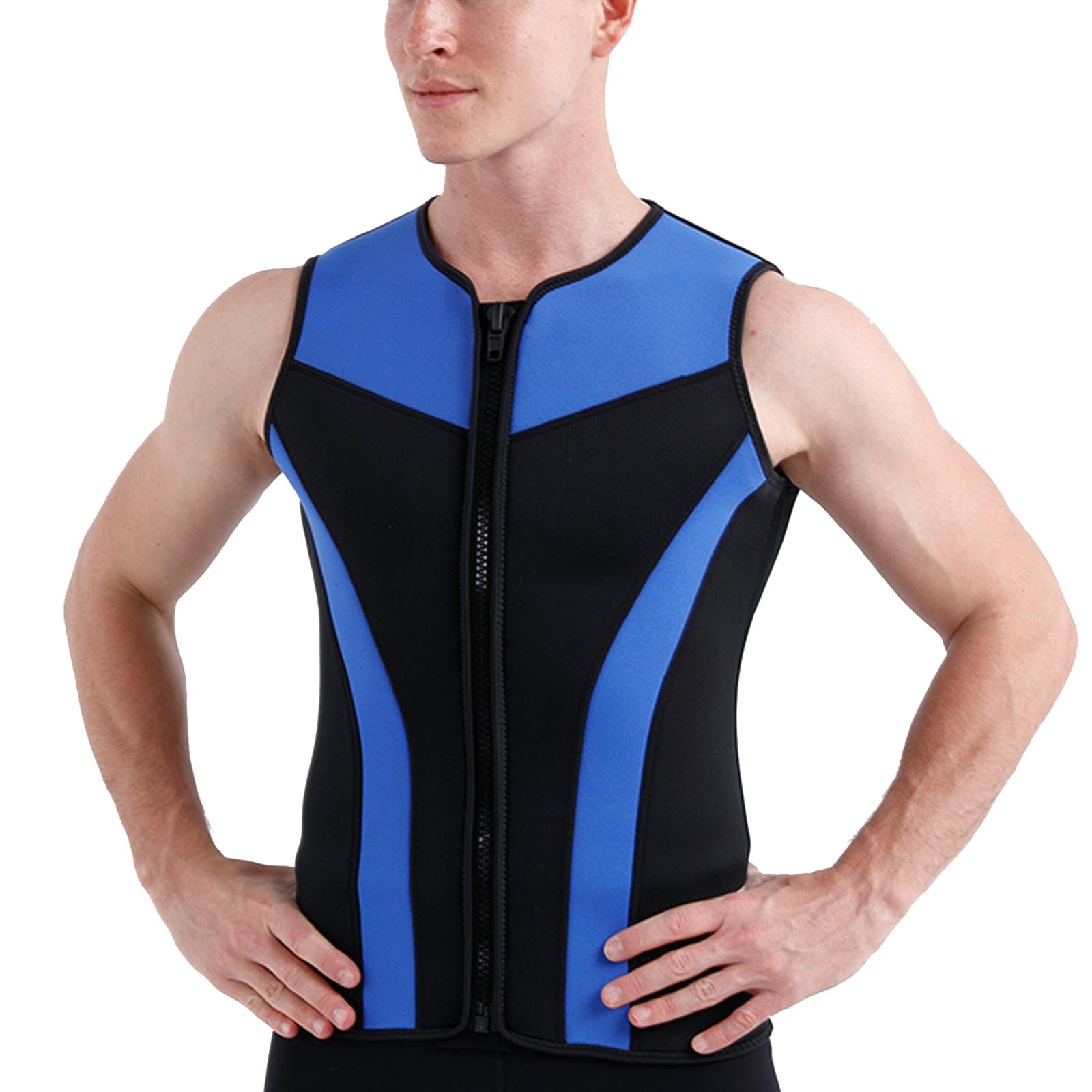 3mm Neopreno Traje De Neopreno Chaleco Traje De Neopreno Sin Mangas con Cremallera Frontal, para Natación Buceo Surf
