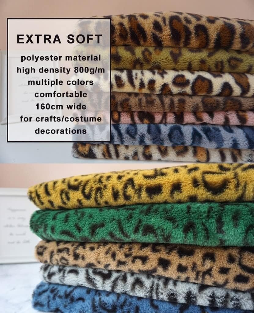Tessuto in pelliccia sintetica, 160x50 cm, morbido, a pelo corto, con stampa animalier, per cucito, costumi, cosplay, decorazioni per la casa, abbigliamento, calzini, bambole, alberi di Natale,