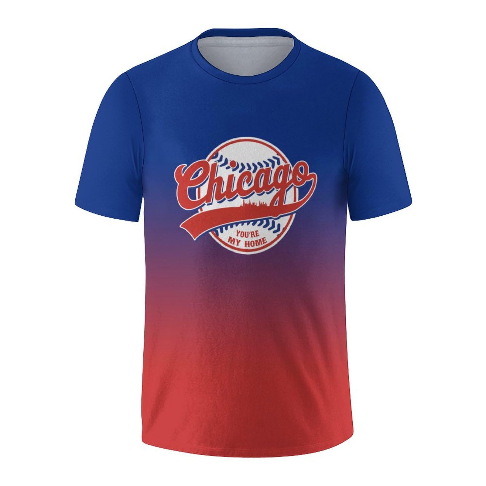 Eokjiol Baseball Gradient T-Shirt You're My Home Printing Short Sleeve Shirts Apparel for Baseball Fans Gift Men S