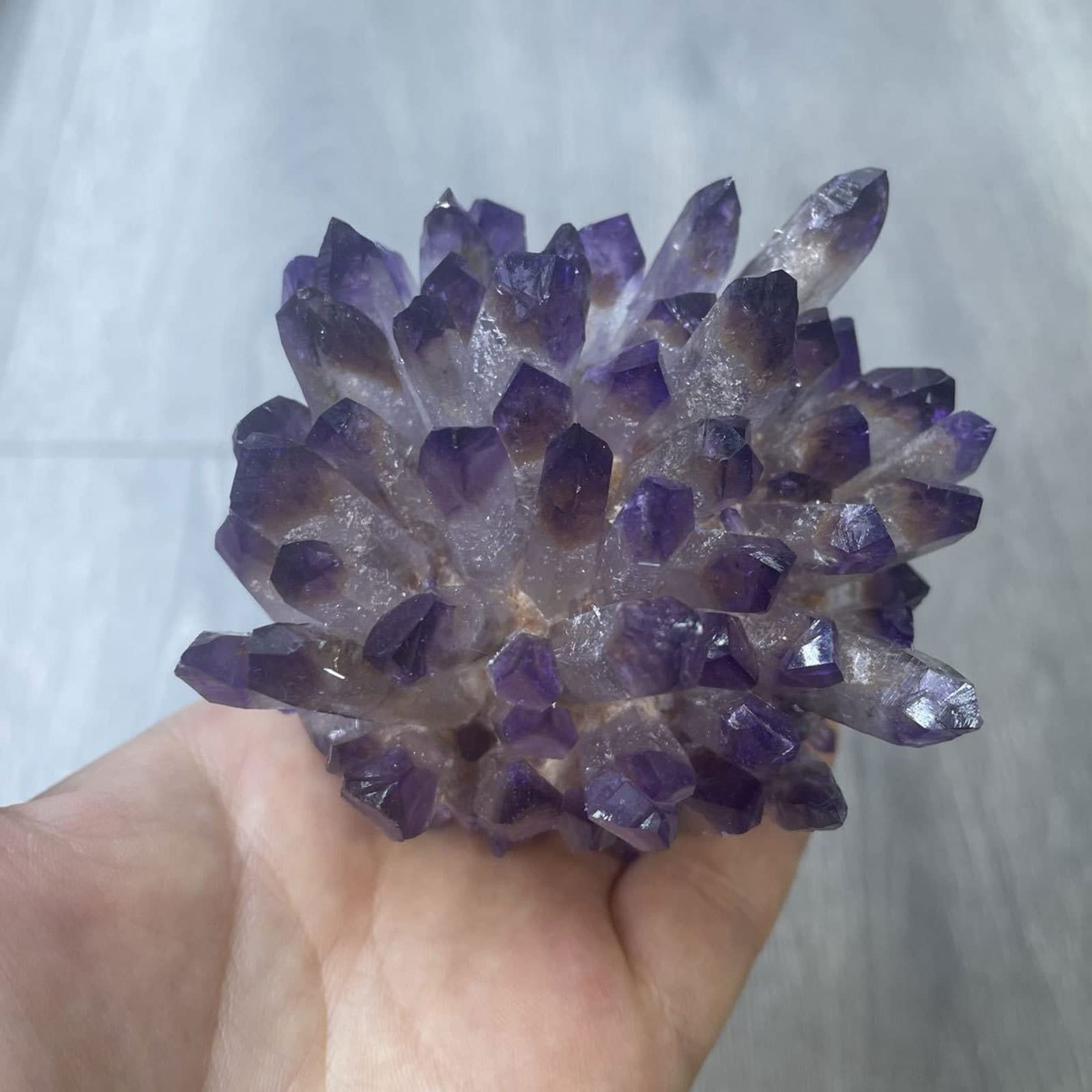 Racimo de Cuarzo de Cristal de Amatista Natural, geoda de Cuarzo en Bruto, Piedra de espécimen Druzy for decoración del hogar, Regalo de 0,7-0,9 Libras decoración hogareña(Size:0.7-0.9lbs)
