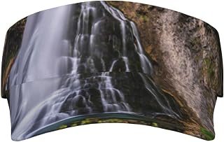 River Goring Waterfall Tree Printed Sun Visor Hat Empty Top Sun Hat Adjustable Sports Sun Caps Baseball Caps for Women and Men Black, Black, One Size, Black, One Size