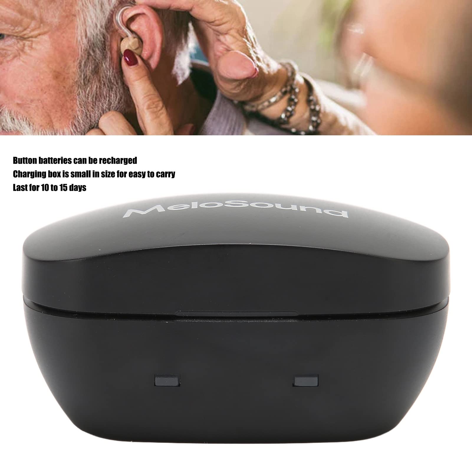 Cryfokt Boîte de Chargement de Piles Bouton A675 Rechargeables par USB, pour Appareils Auditifs, Longue Durée et Portable pour Personnes âgées