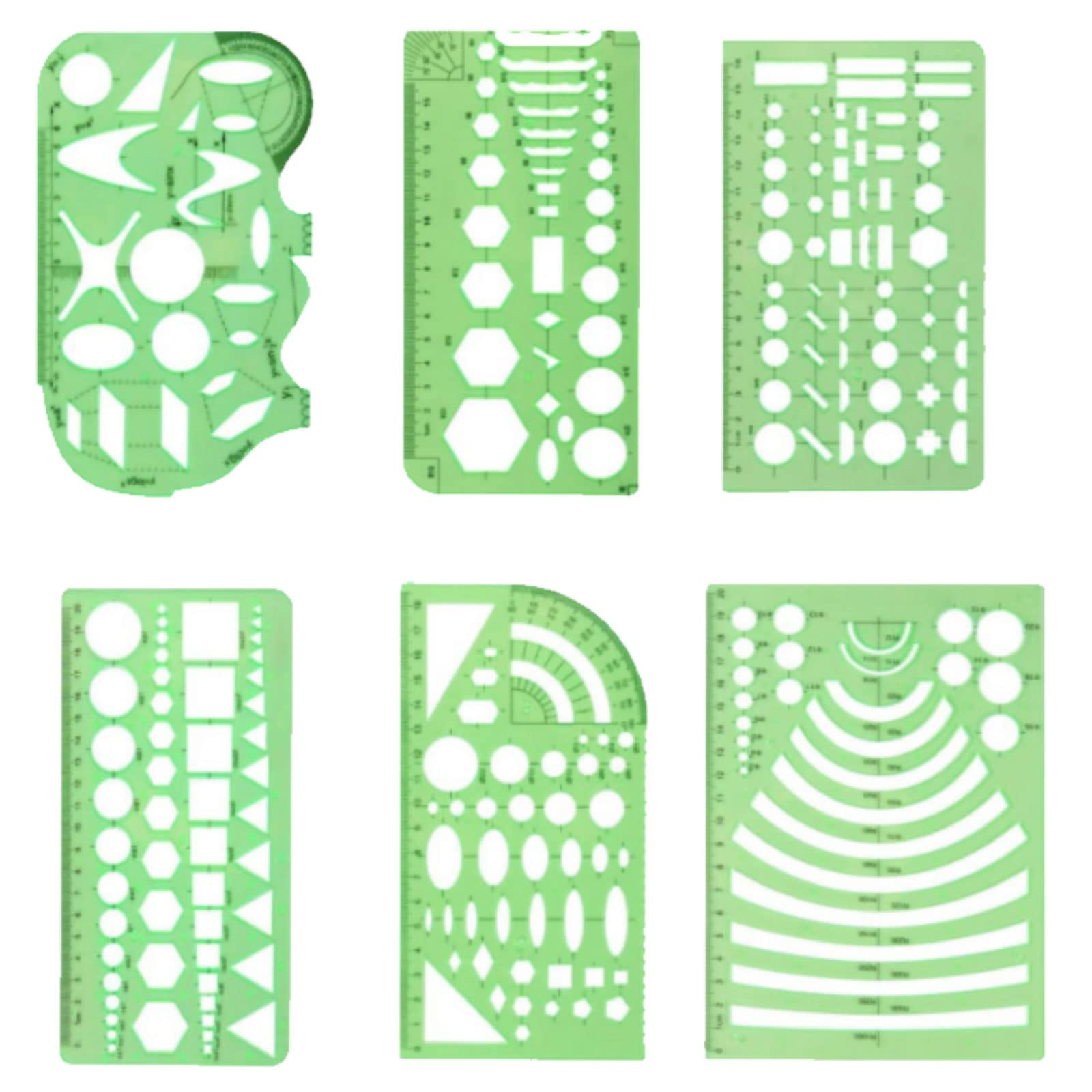 Drawing Templates and Shapes 6 Pieces Stencils Geometric Drawing Rulers Circle Stencils Helix Plastic Geometric Stencils Circle Drawings Templates Geometric Drawings Stencils for School and Office
