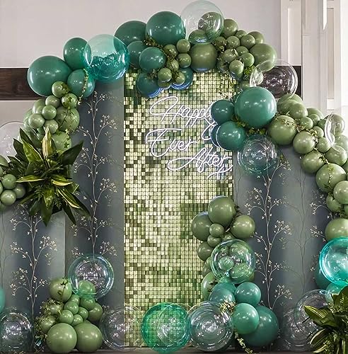 Image of KALOR 12 Inch Avocado Green Balloons, 50 Pcs Latex Helium Balloons for Kid's Birthday Party, Baby Shower, Wedding, Graduate Party Decorations