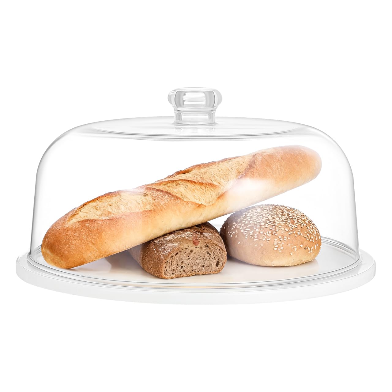 Cake Dome Cover Acrylic: 11 Inch Clear Plastic Round Display Lid - Cake Cover Dessert Cloche for Serving Platters, Charcuterie Boards, Food Display, 6 Inch Tall