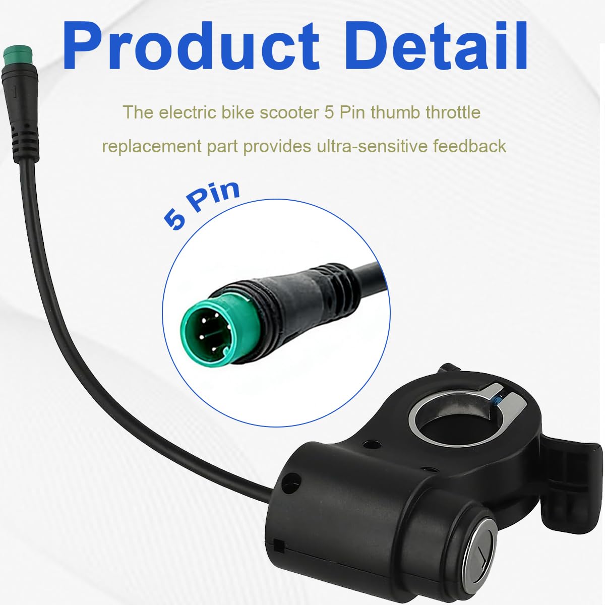Interruttore di accensione con acceleratore a chiave per monopattino elettrico per Kukirin G2 Pro, G2 Max e G2 Pro DB, a 5 pin, ricambio e accessori