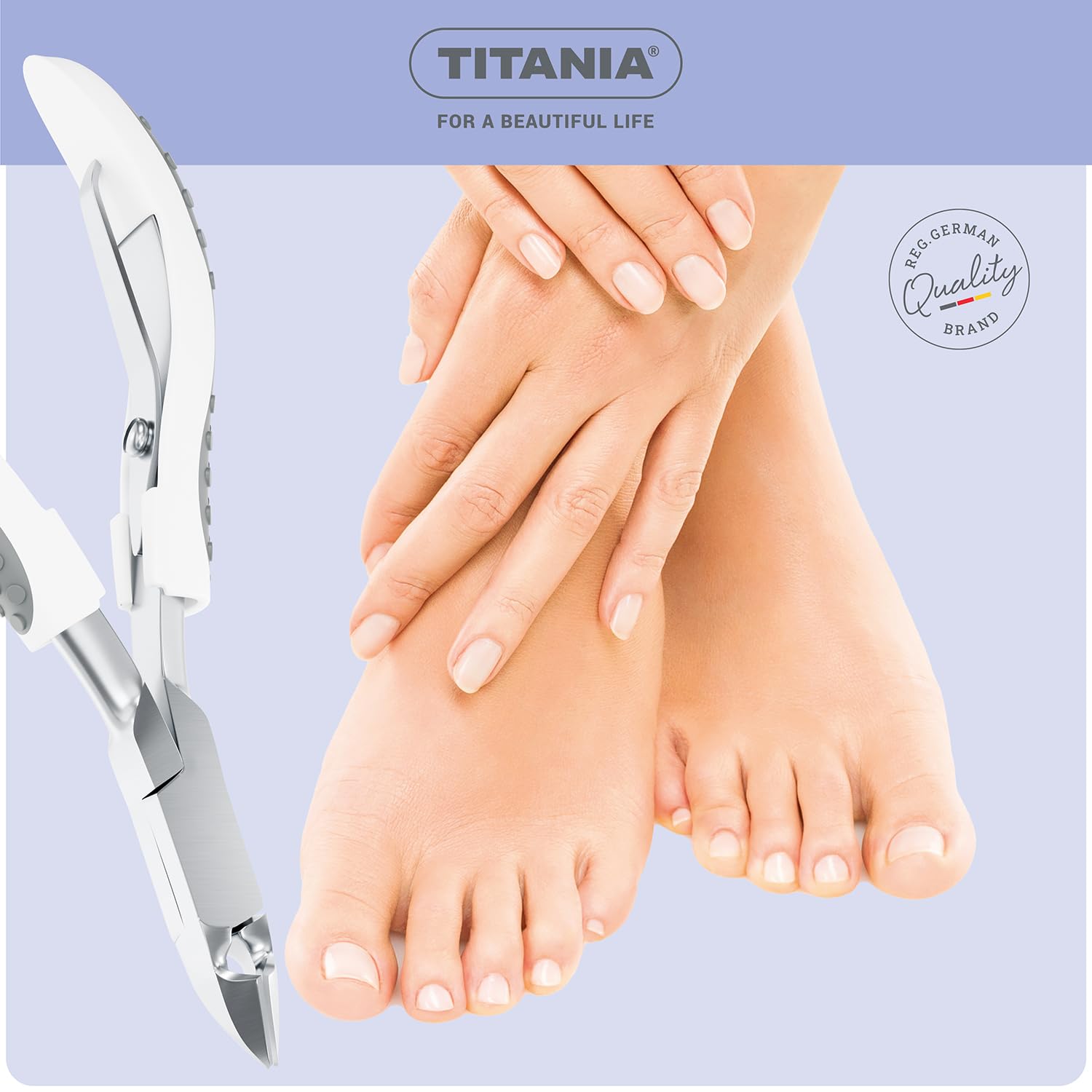 TITANIA Tronchesino per cuticole con impugnatura Softtouch • Tagliacuticole per manicure e pedicure • Rimuovi-cuticole preciso in acciaio inox • Pinza professionale • 100% acciaio inossidabile