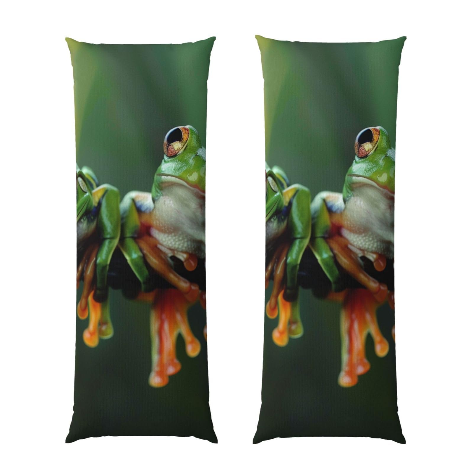 Body Pillow Cover 20x54 Inch, Funny Frogs Print Long Lumbar Pillow Case with Zipper Long Body Pillowcase Decorative for Bed Sofa Bedroom