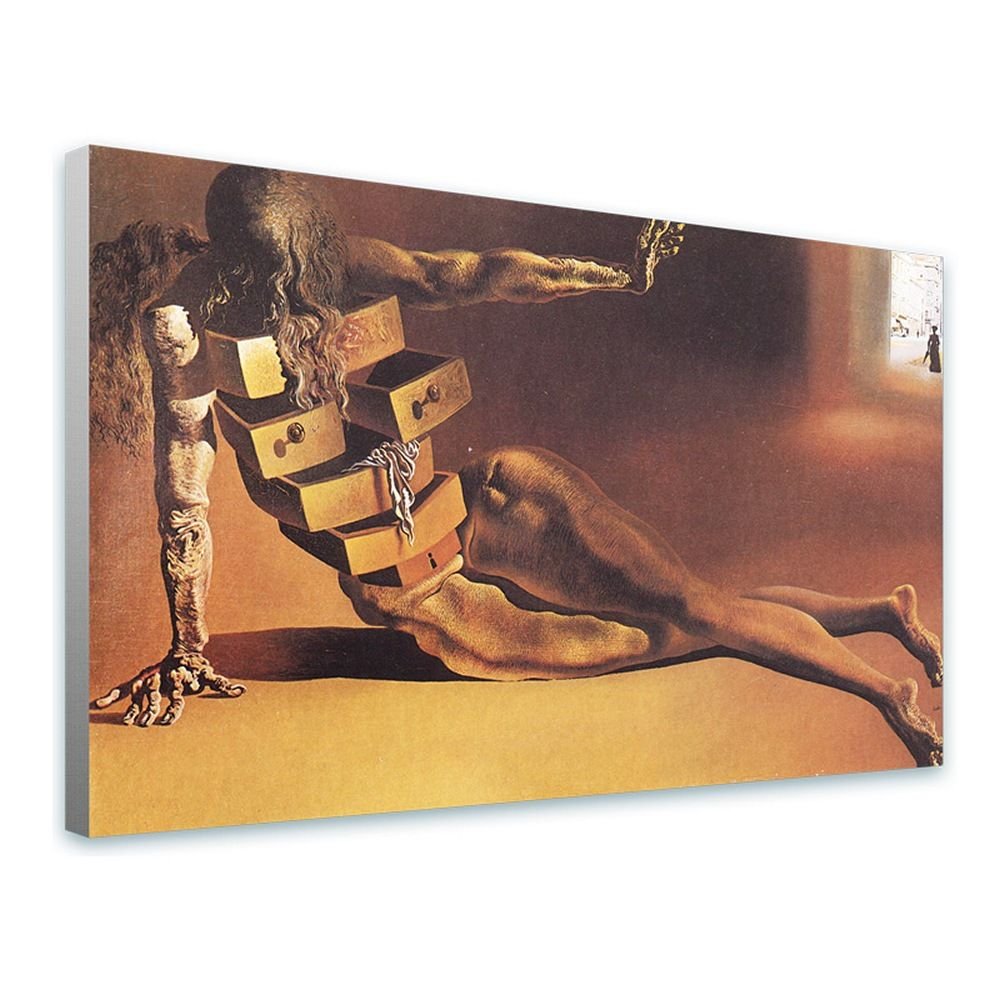 Alonline Art - Anthropomorphic Cabinet by Salvador Dali | framed stretched canvas (Synthetic) on a ready to hang frame - gallery wrapped | 27"x16" - 68x41cm | Wall art home decor for bathroom giclee
