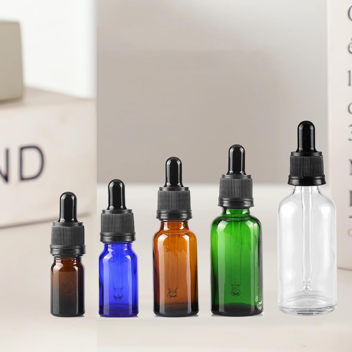 24 Stück 30ml Grün Glas Pipettenflaschen mit Glas-Pipetten und manipulationssicherem Schraubverschluss für ätherische Öle Aromatherapie