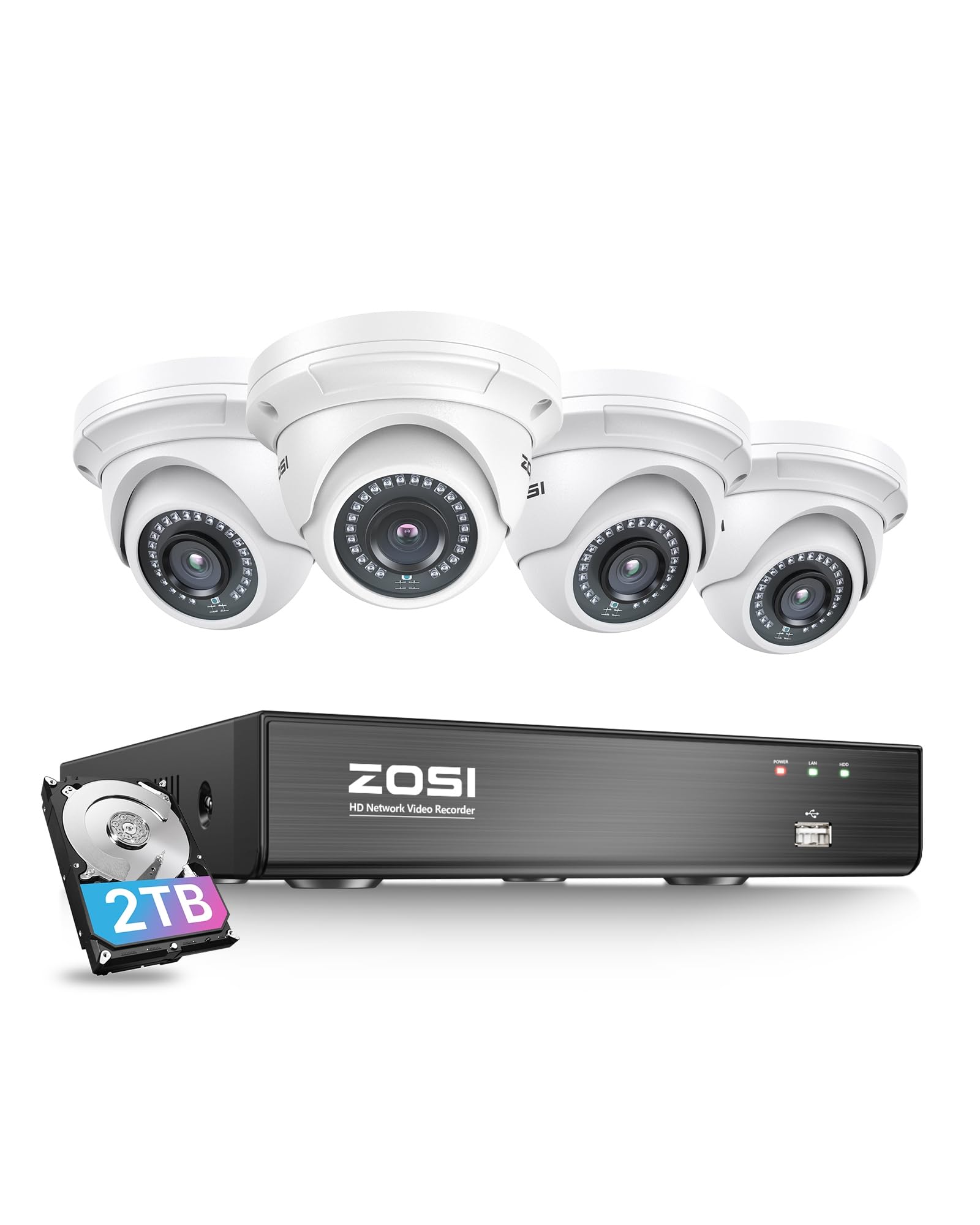Amazon.com : ZOSI 8CH 4K PoE Security Camera System with 2TB Hard