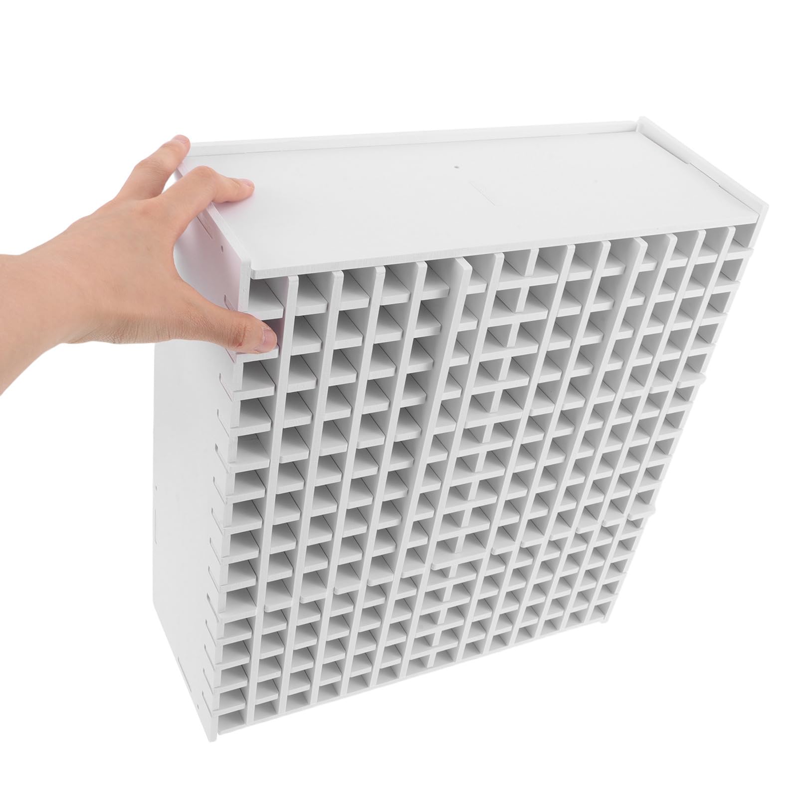 Porta Pennarelli in Legno Bianco, Design Multifunzionale Sezioni Inclinate e Scomparti Multipli, Leggero per Casa e Scuola