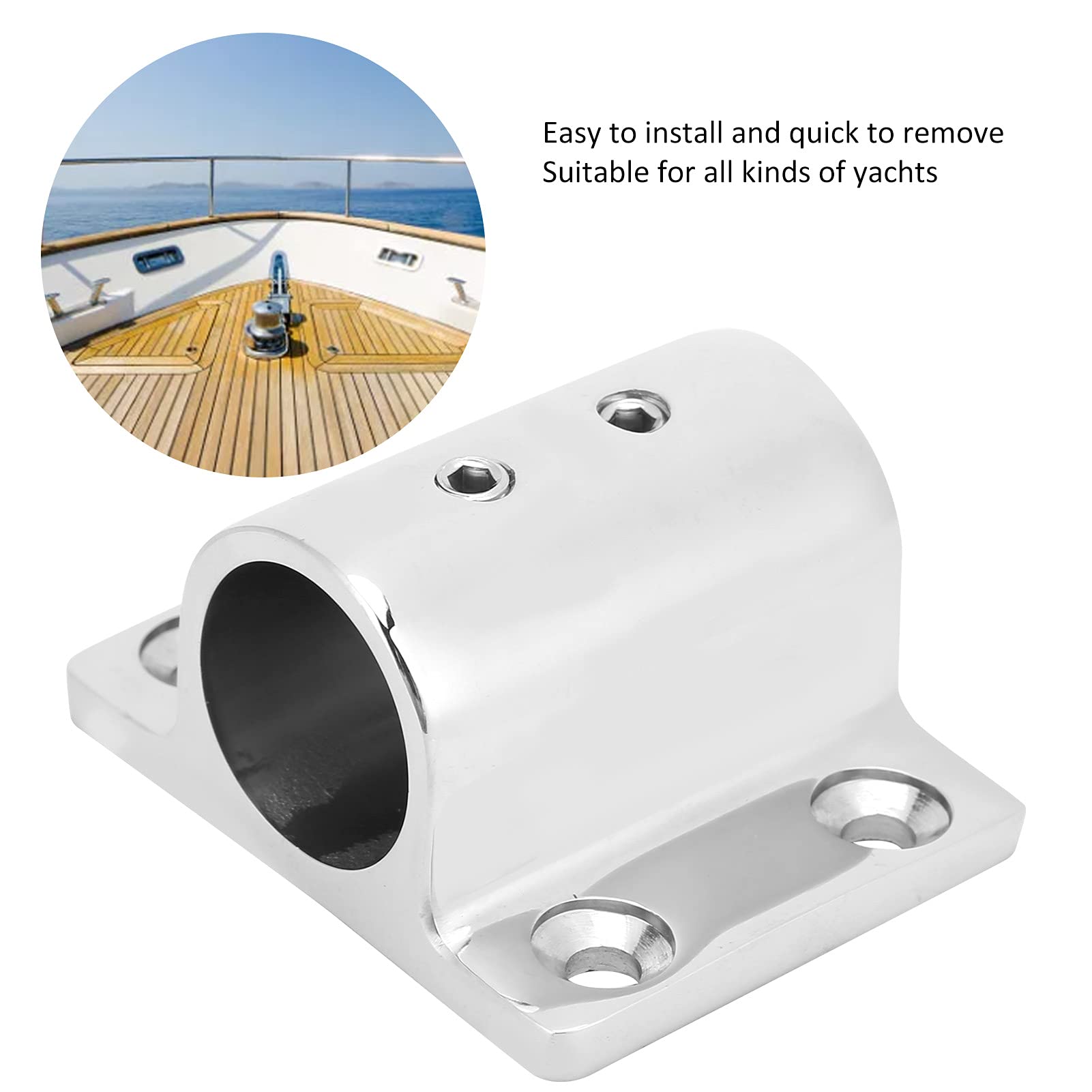 Socobeta Raccordo per corrimano per Barche, Base per Tubo Quadrato per Barche Facile da installare per Tutti i Tipi di Yacht(25mm)