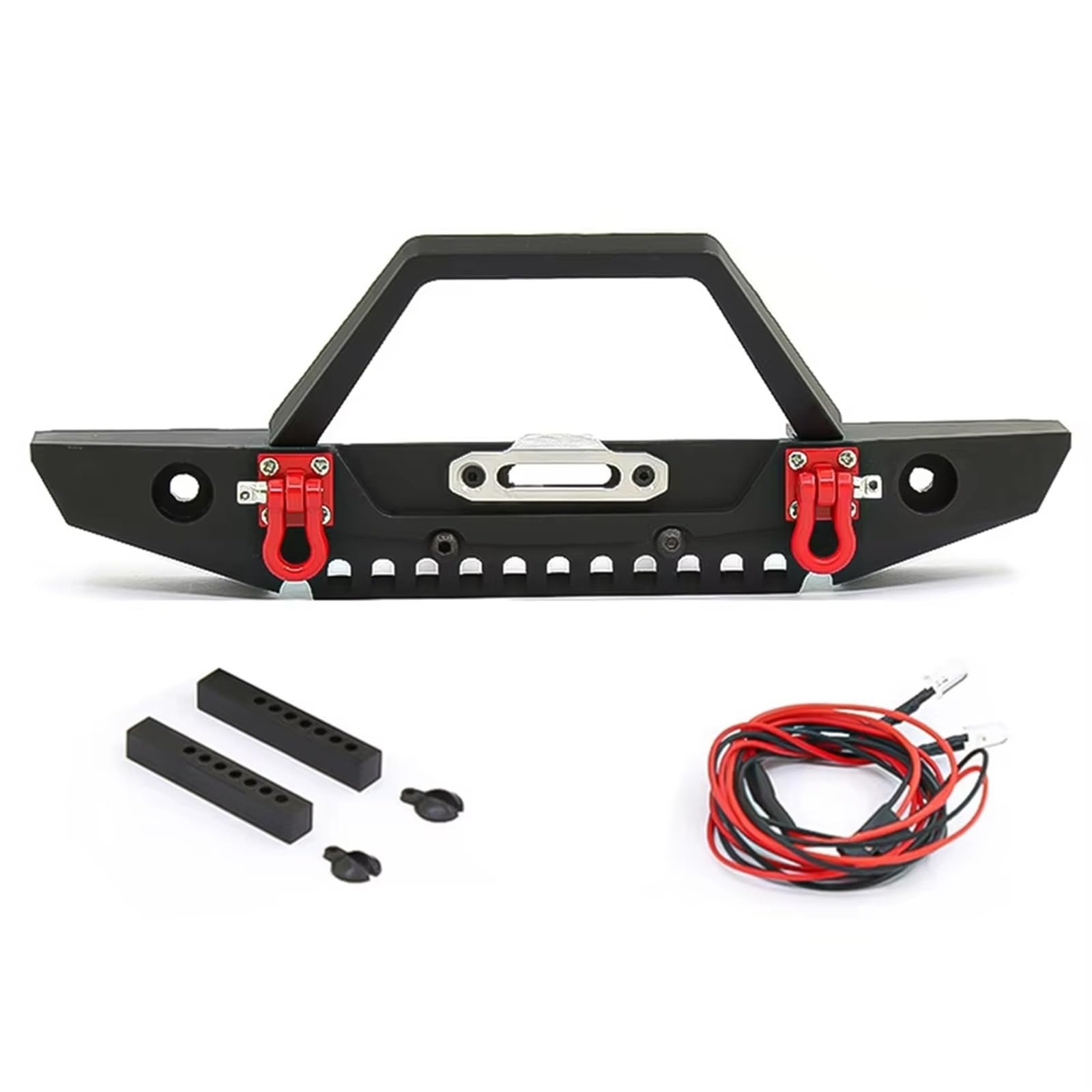 Compatibile Con Axial Per Scx10 II 90046 Per Traxxas Per Trx-4 1/10 RC Crawler Car Parts Accessori Paraurti Anteriore In Metallo Luci Parti