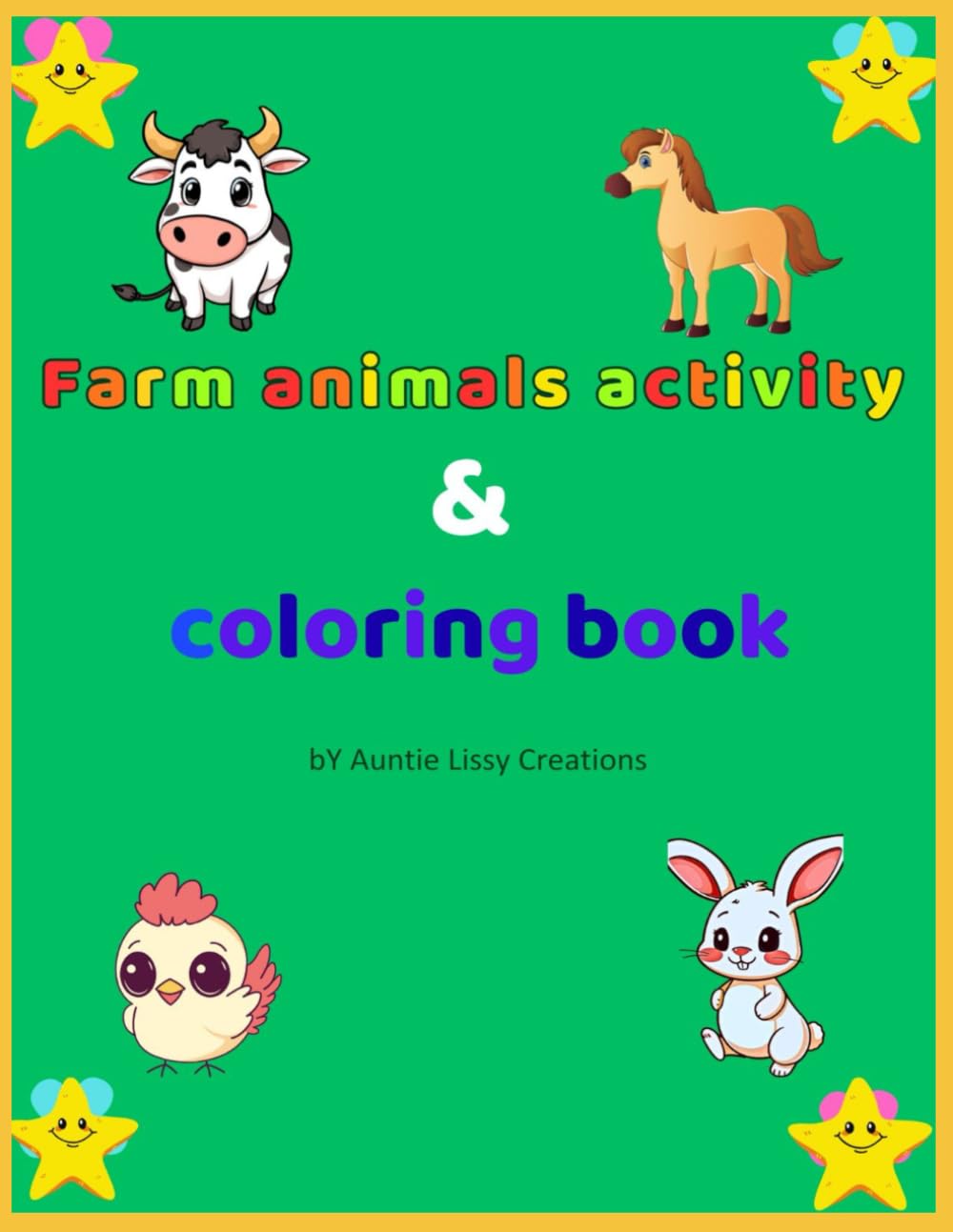 Farm Animals Activity and Coloring Book for Kids Ages 3 - 7