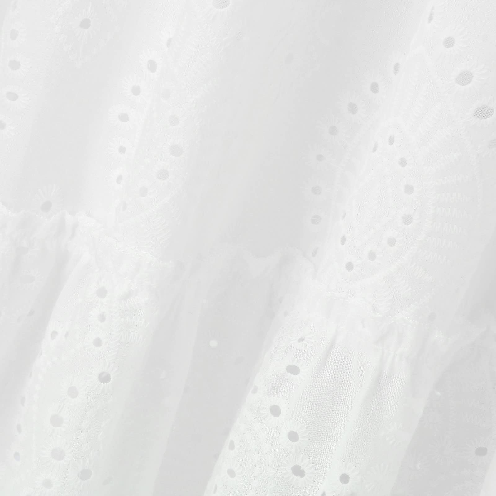 Robe d'été Femme Bohème Chic en Dentelle Robes Grande Taille Légères Lâche Robe Blanche Femme Ample Évasée de Plage Loisirs Mariage Robes Mi Longue A-Ligne Chic et Elegant Dress Longue Ete Boheme