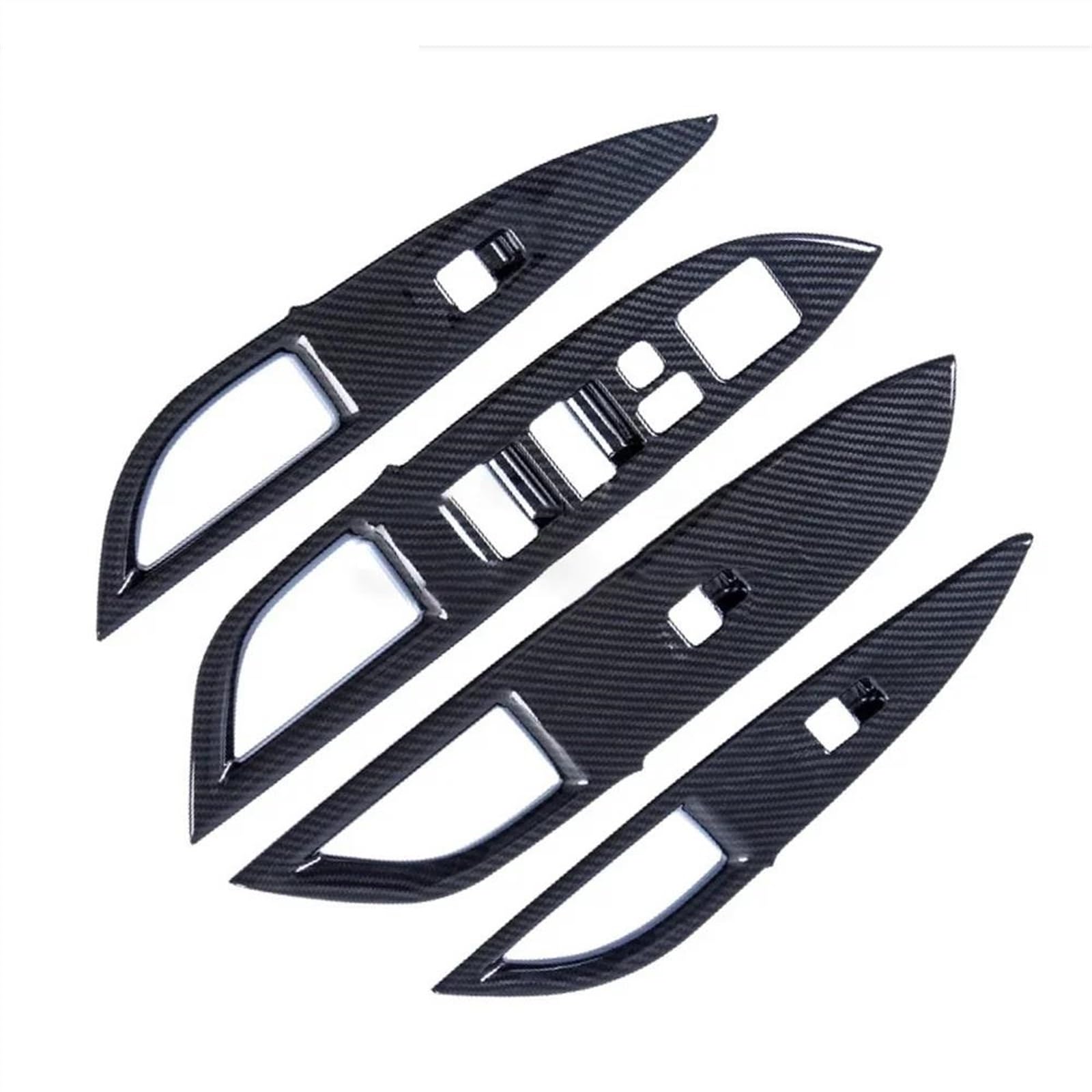 HGMGFYCX for Mitsubishi for Outlander 2013-2021 Car Inner Door Armrest Handle Strip Cover Trim Interior (Carbon Fiber Look)