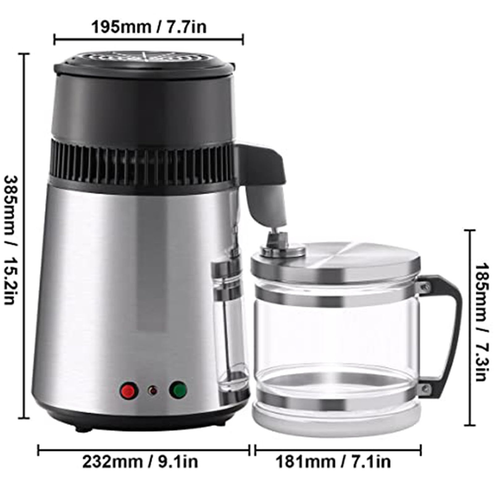 Máquina de Agua Destilada 750w,4l Destilador de Agua de Acero Inoxidable Máquina Purificador de Encimera para Laboratorios/Clínicas/Casas,Amarillo