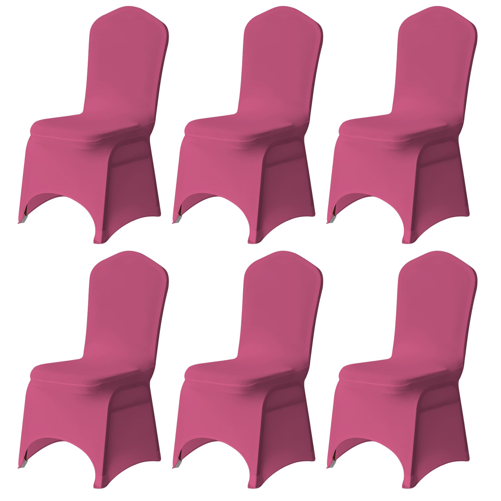 Trimming Shop 6pcs Fushia Wedding Chair Covers Stretch Slipcovers โ image 1