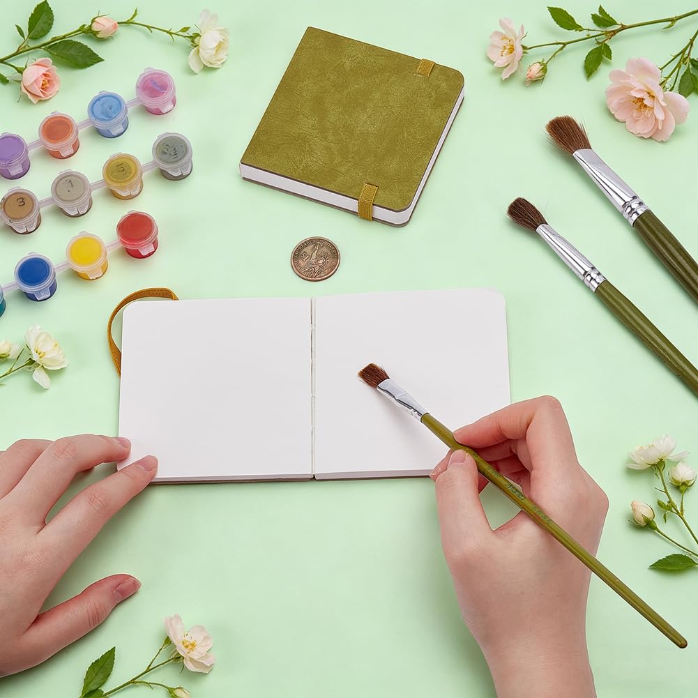 AHANDMAKER Confezione da 2 diari ad acquerello, 9 x 9 cm, 44 pagine, piccolo diario portatile da viaggio per acquerelli, quaderno per schizzi da utilizzare come taccuino da viaggio e supporti misti