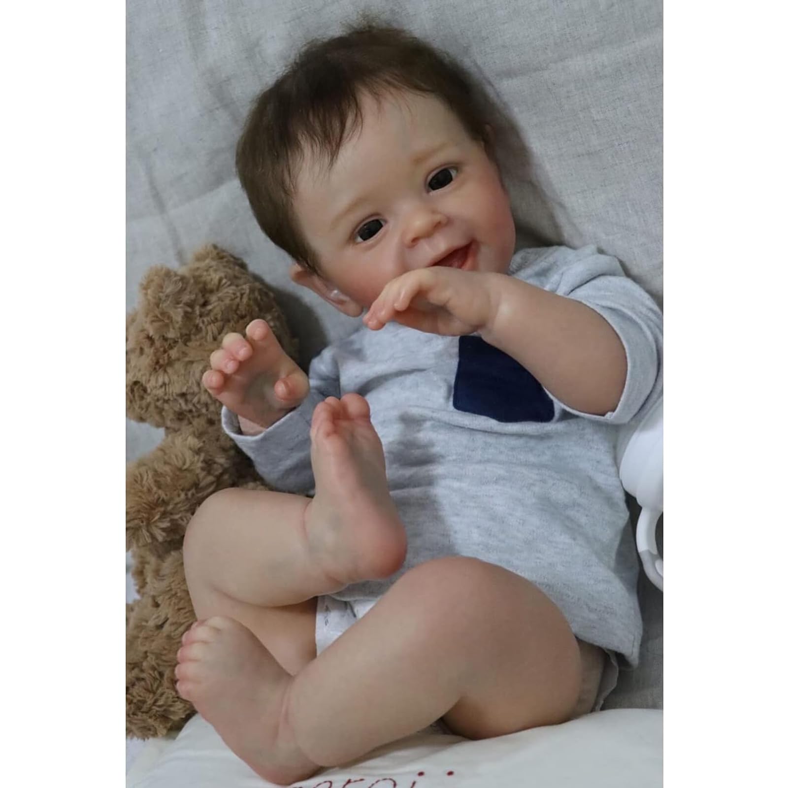 ZIYIUI Bambole Reborn bambino 22 Pollici 55 Centimetri Realistico Neonato Silicone Morbido Bambole Reborn Ragazzo occhi aperti