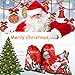 Blulu 10 Pieces Christmas Drawstring Gift Bags Reusable Large Santa Drawstring Backpack for Xmas Party Favors, 10*14