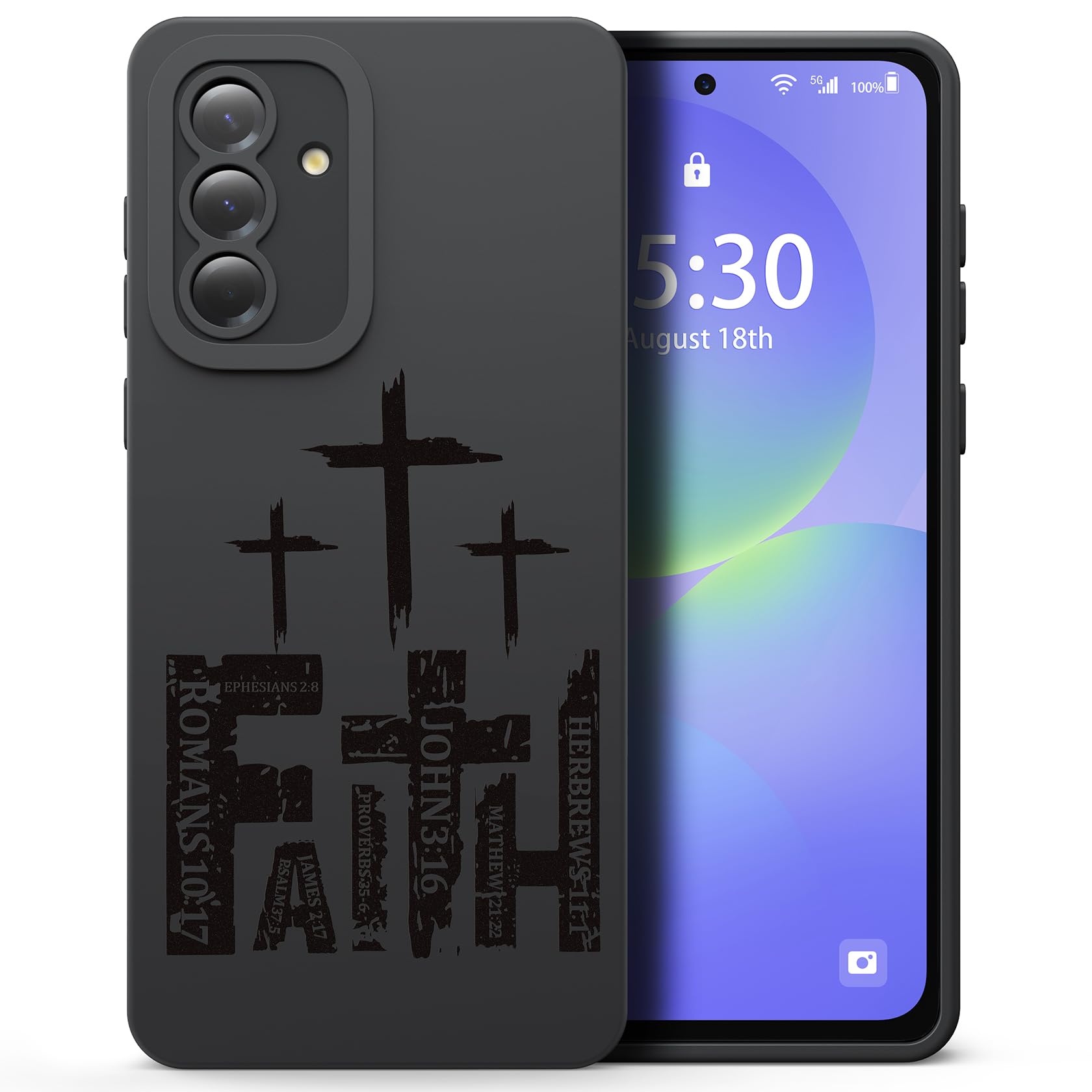 Cadeau chrétien coque Galaxy A36 5G verset biblique en silicone - 8