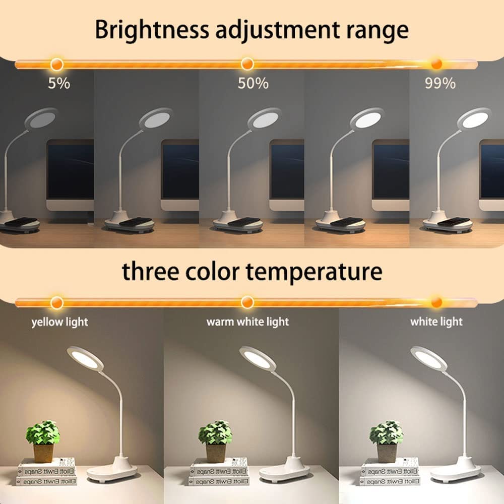 Lampe de bureau à LED, lampe de bureau d'étude, température de couleur à trois vitesses, gradation en continu, interrupteur tactile, lampe de travail de protection des yeux for l'étude, la lecture, l'
